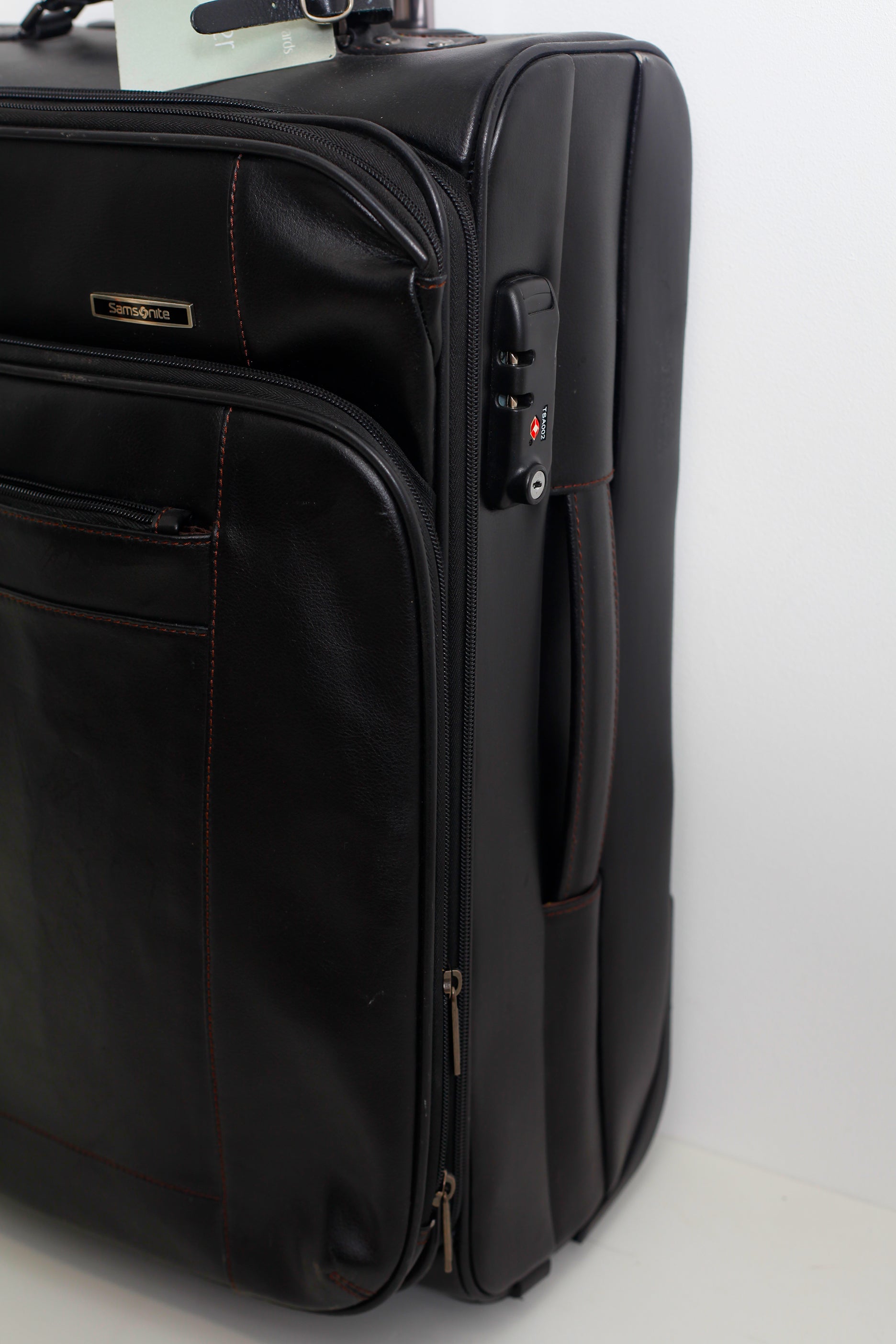 Black Leather Carry On Suitcase