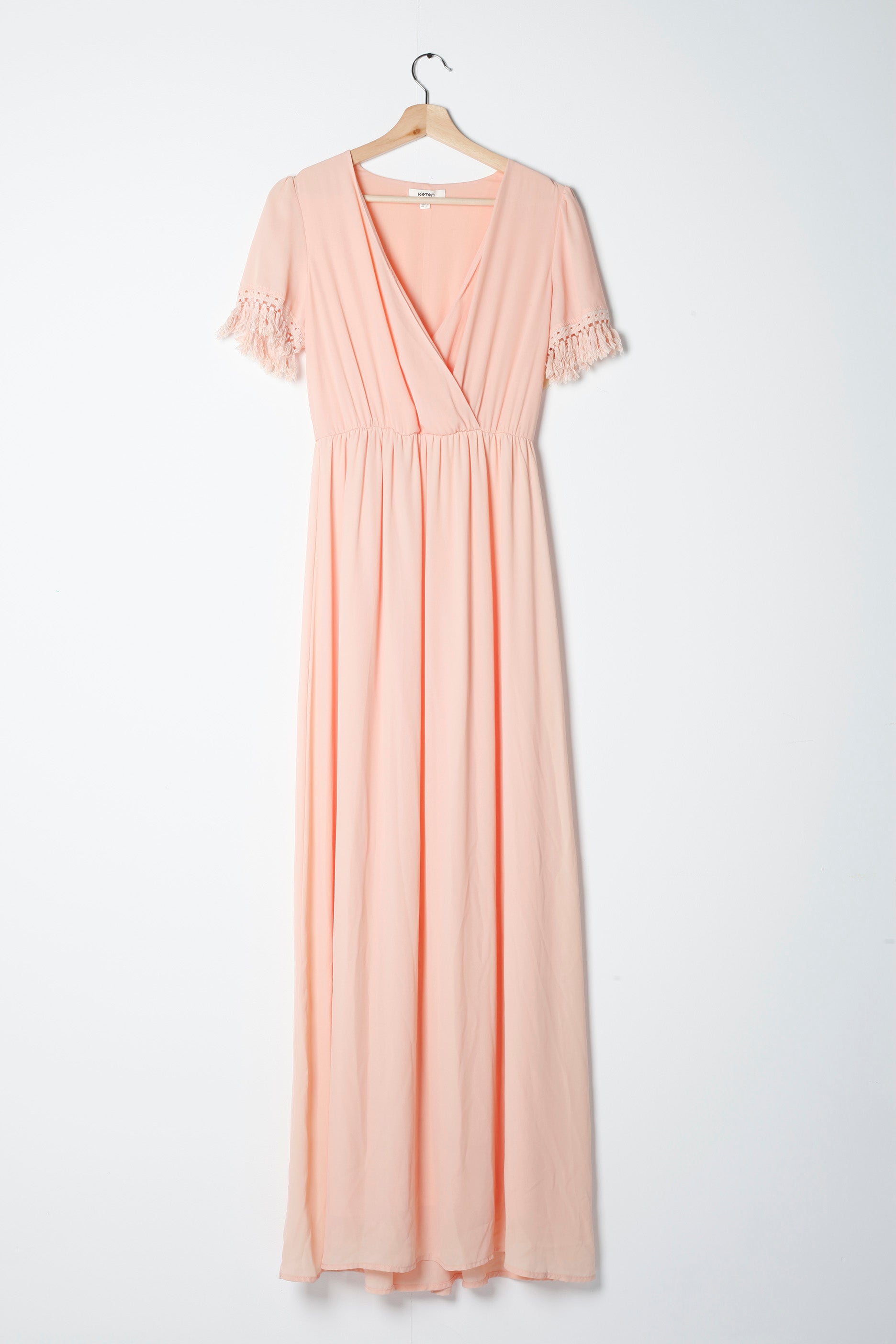 Pink Maxi Dress with Fringe (Eu38)