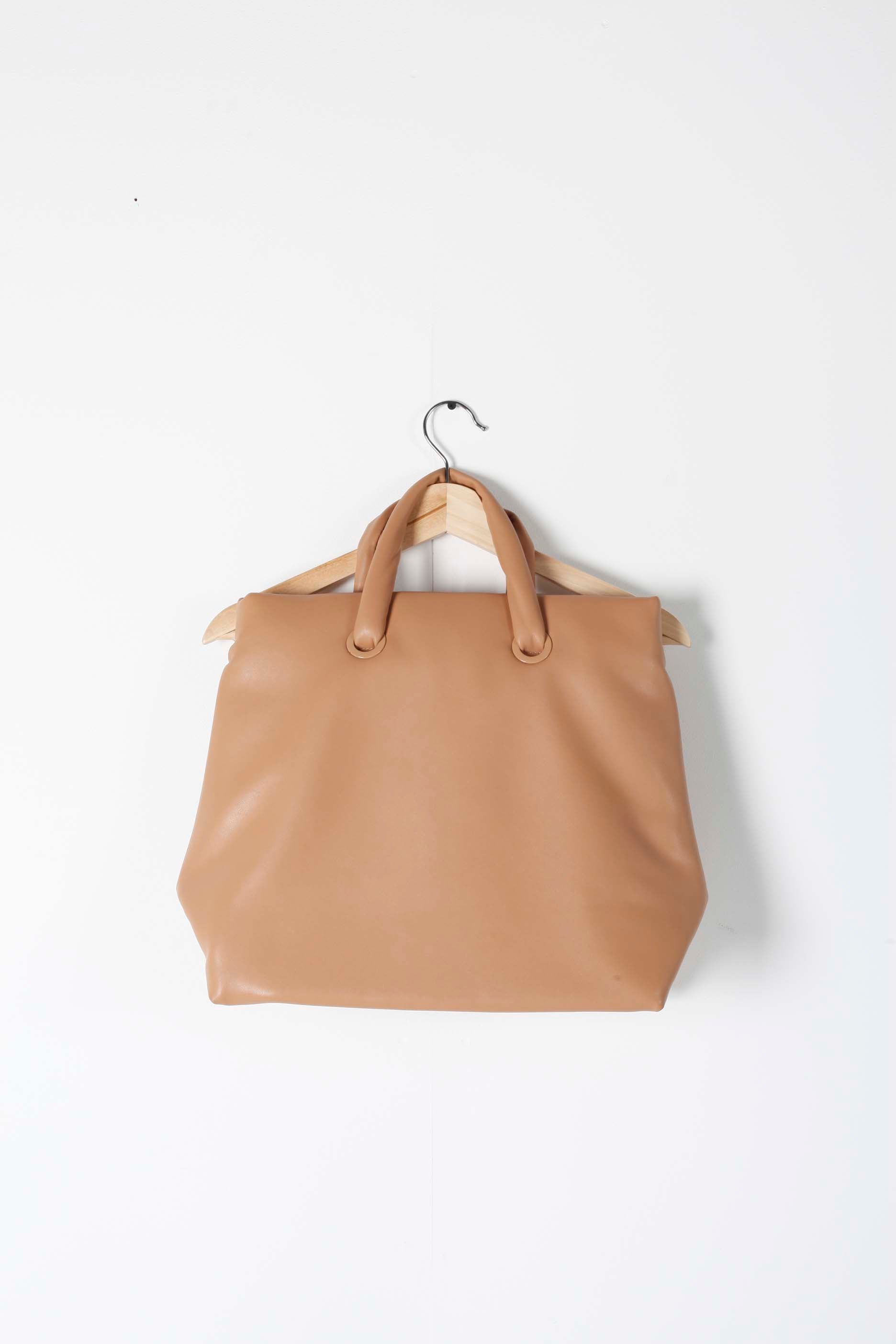 Beige Pleather Tote Bag