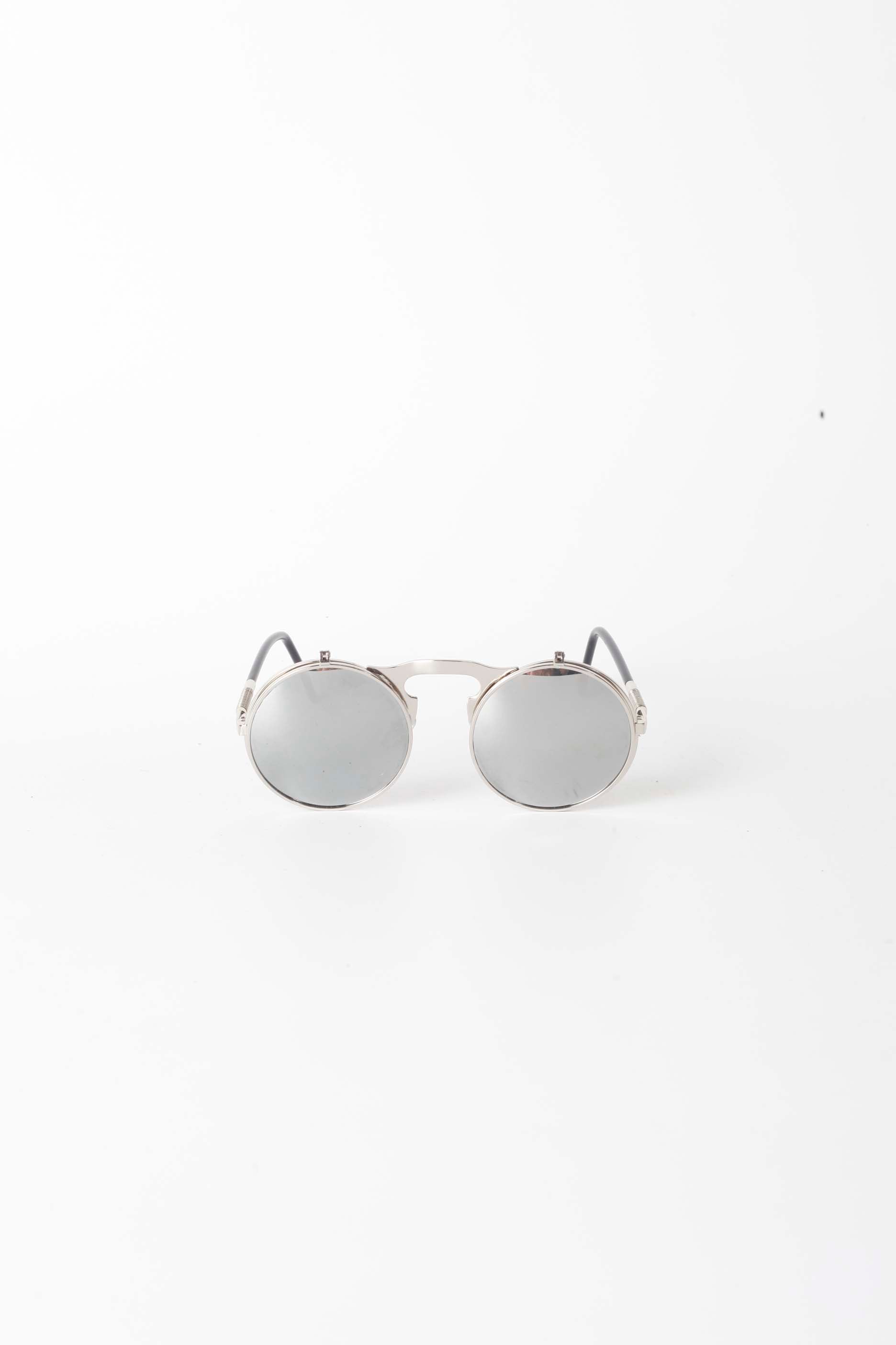 Round Flip Up Mirrored Sunglasses