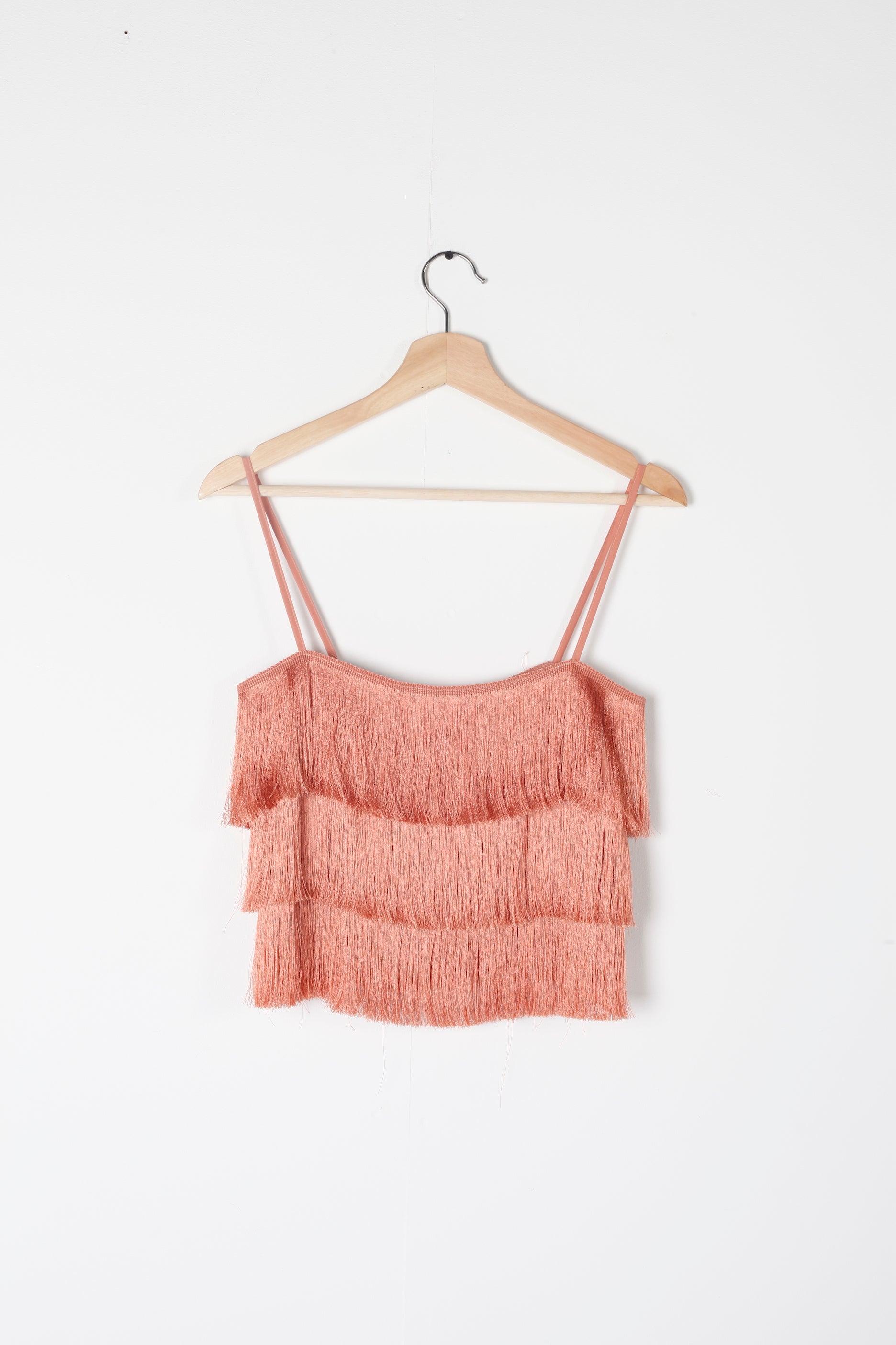 Salmon Pink Fringed Top