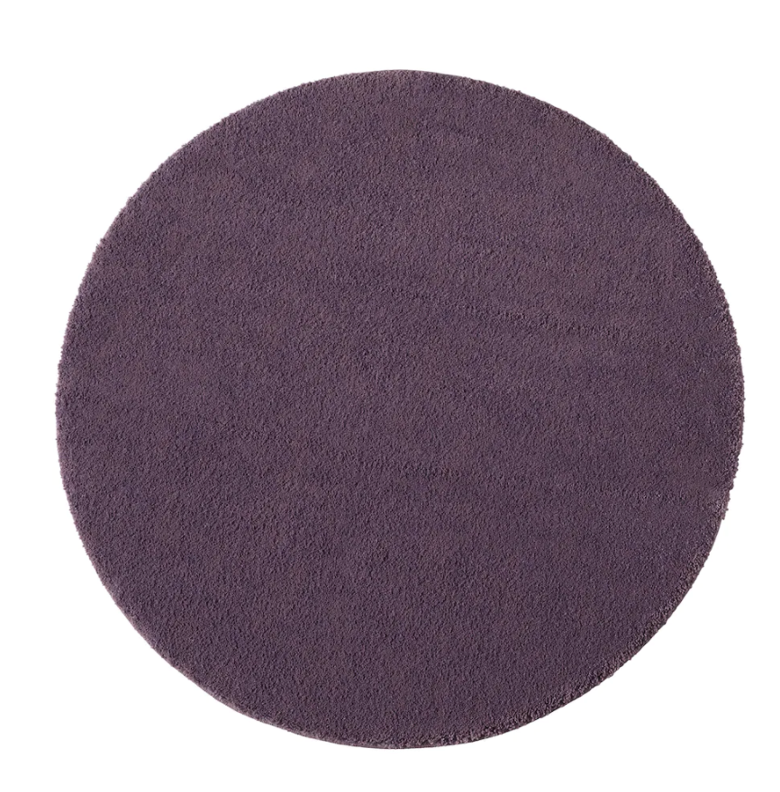Round Purple Low-Pile Rug