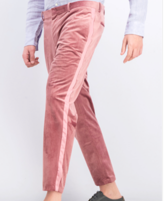 Men's Pink Velvet Trousers