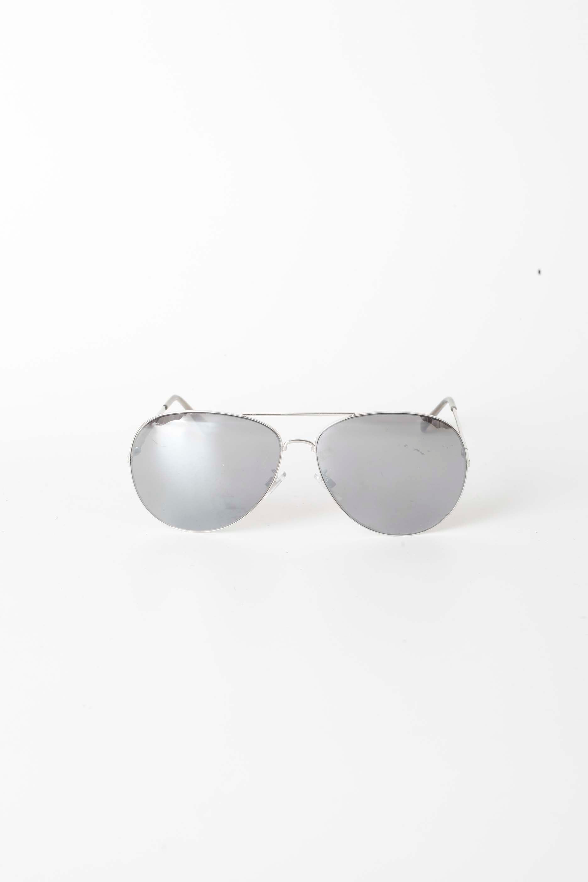 Silver Mirrored Aviator Sunglasses