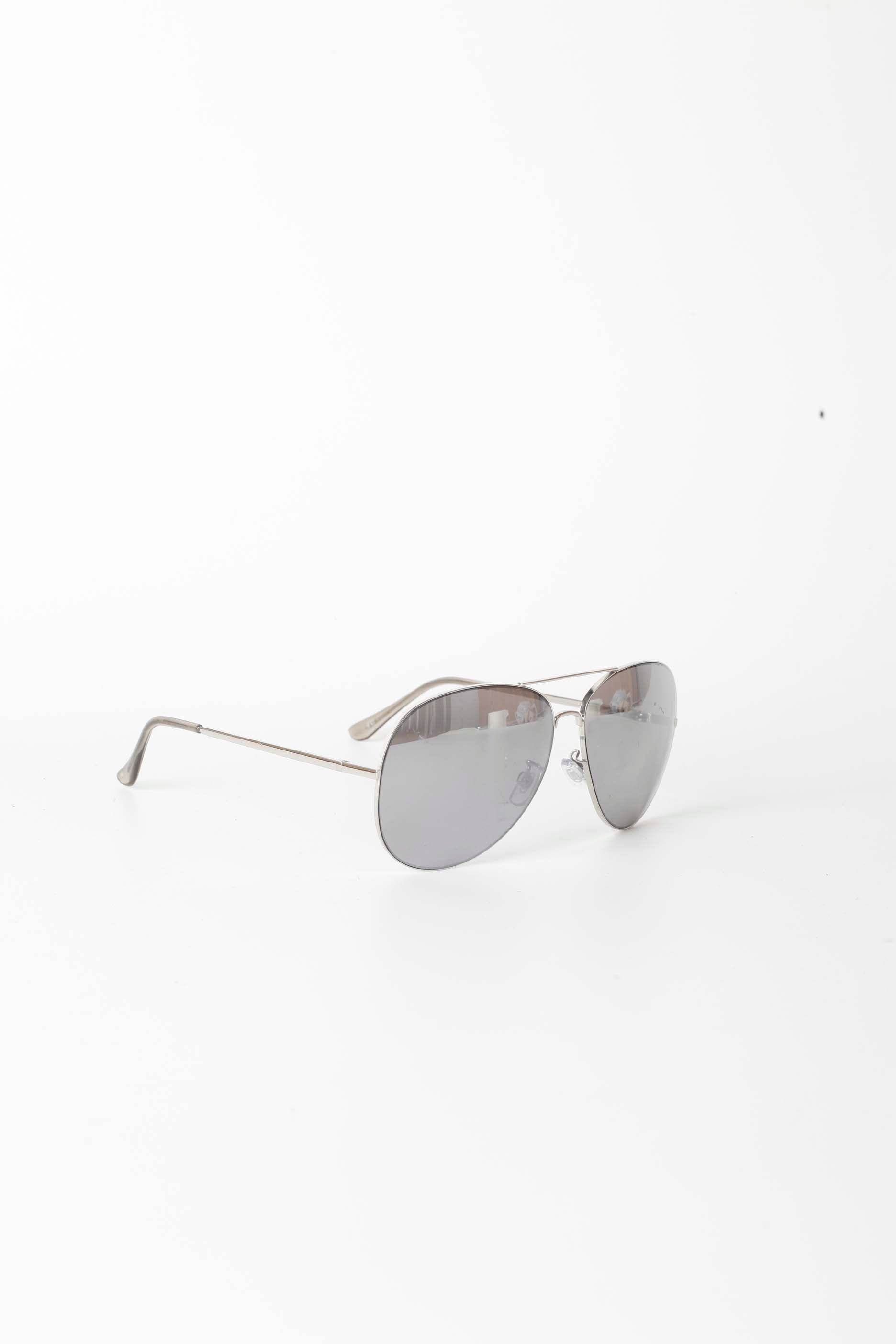 Silver Mirrored Aviator Sunglasses