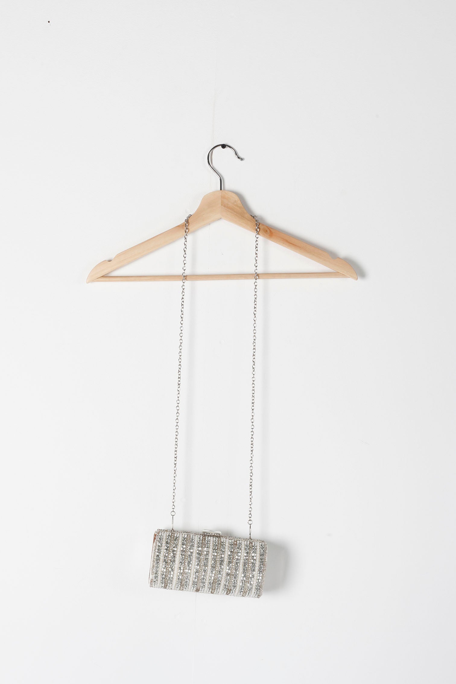 Silver Beaded Minaudiere