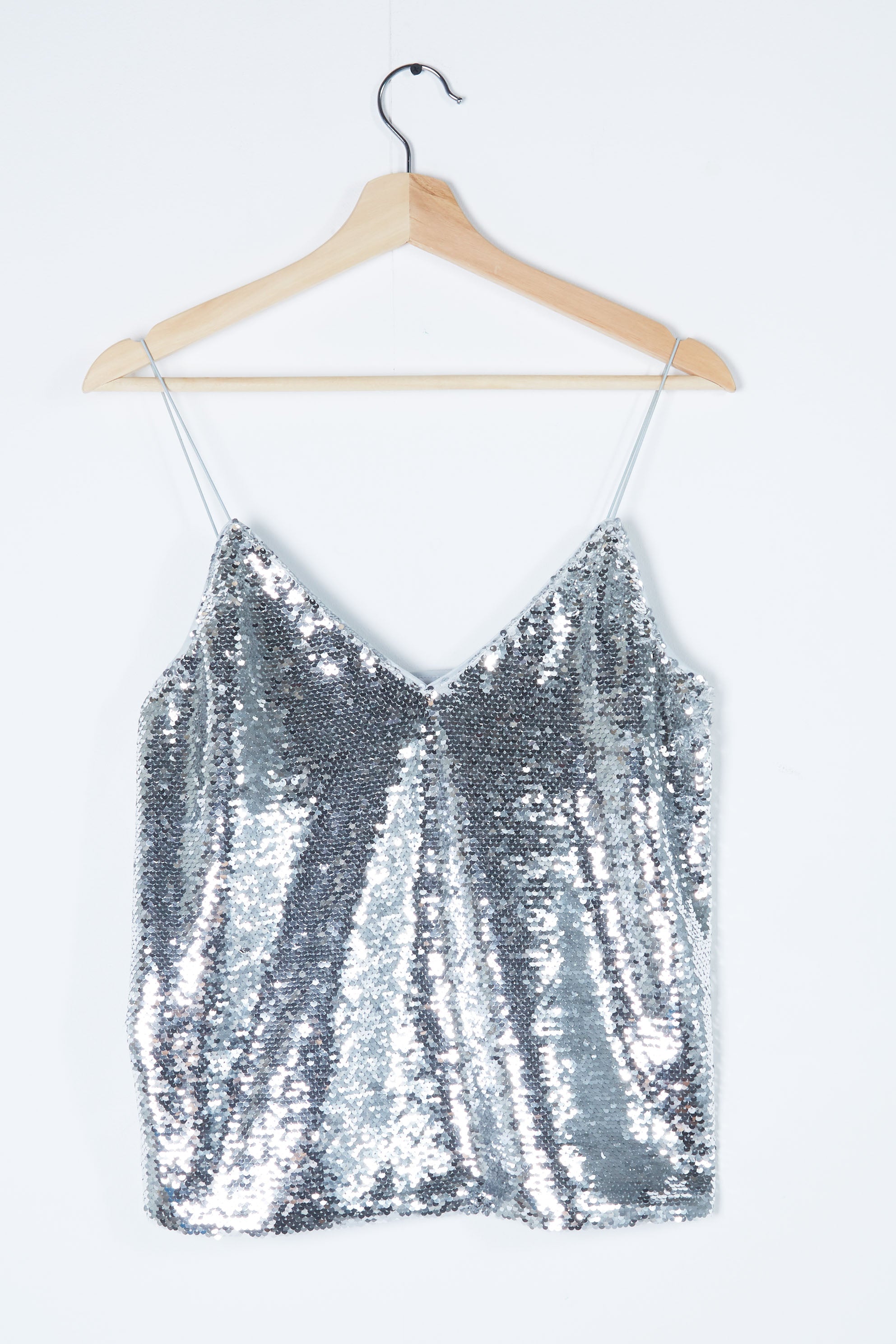 Silver Sequin Camisole Vest