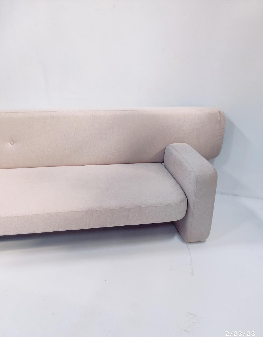 Pale Blush Pink Contemporary Sofa