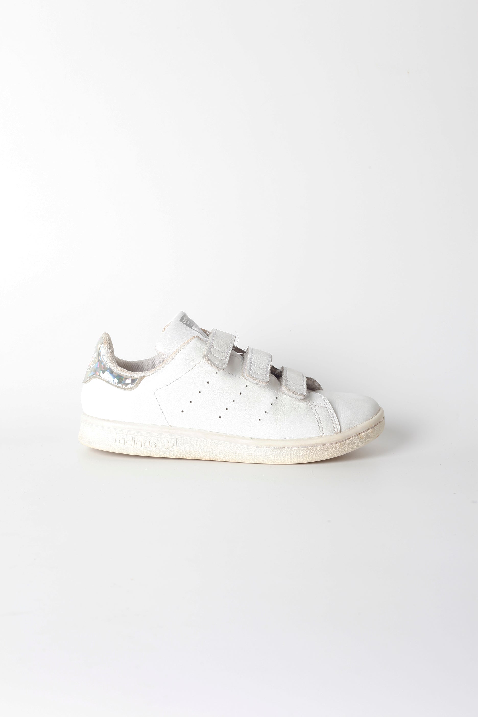 Kids White Adidas Velcro Sneakers