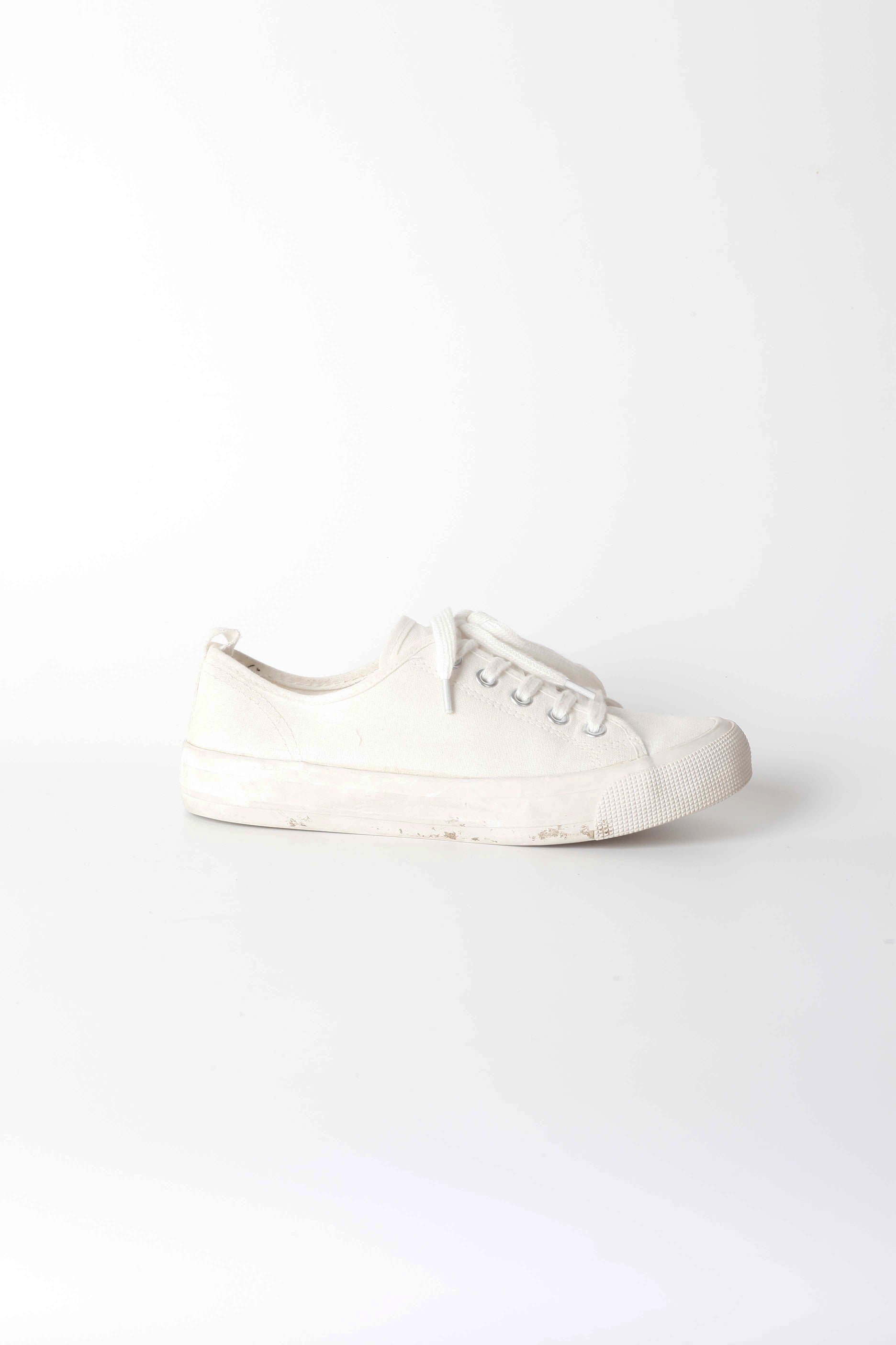 Kids White Lace Up Sneaker