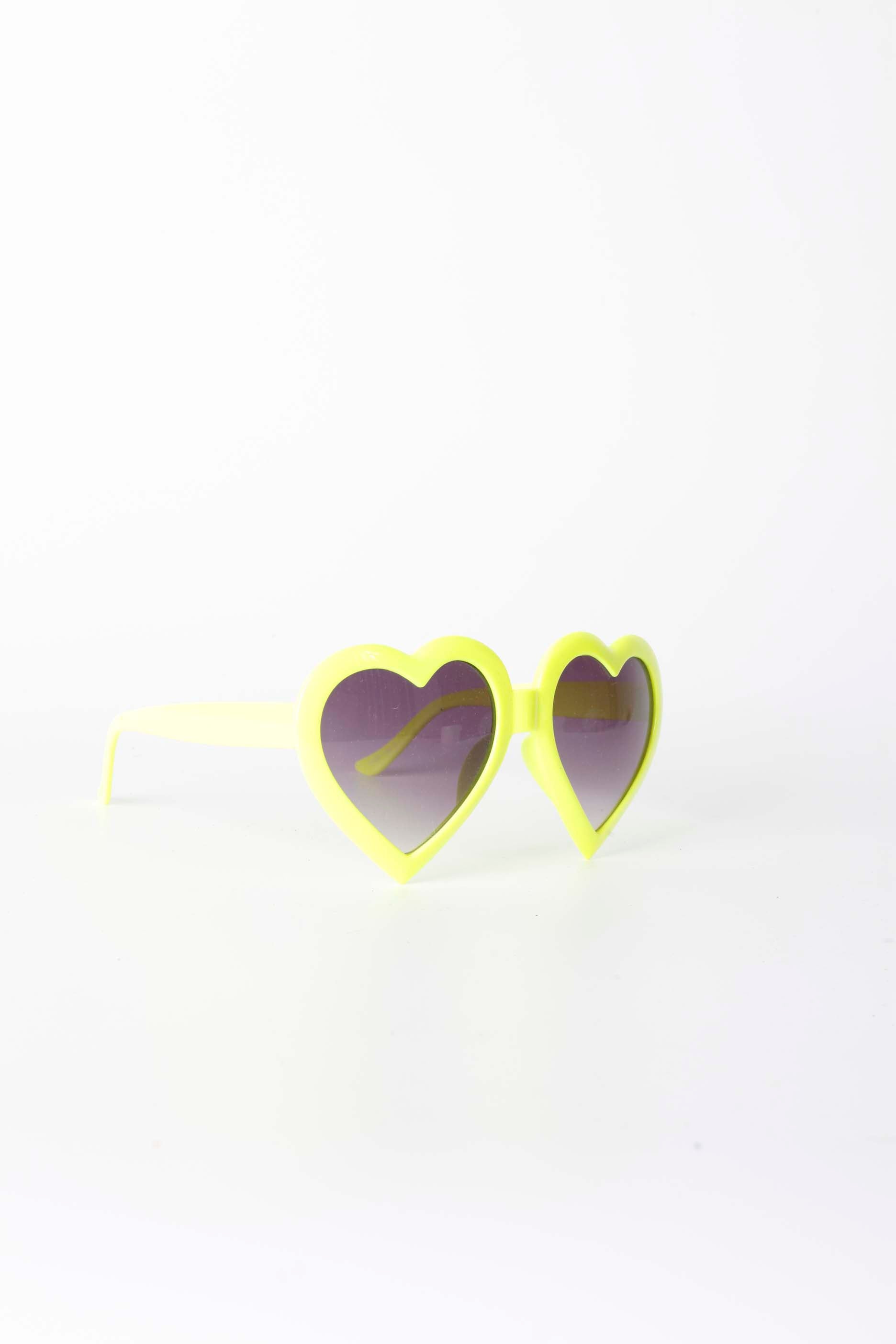 Kids Yellow Heart Shaped Sunglasses