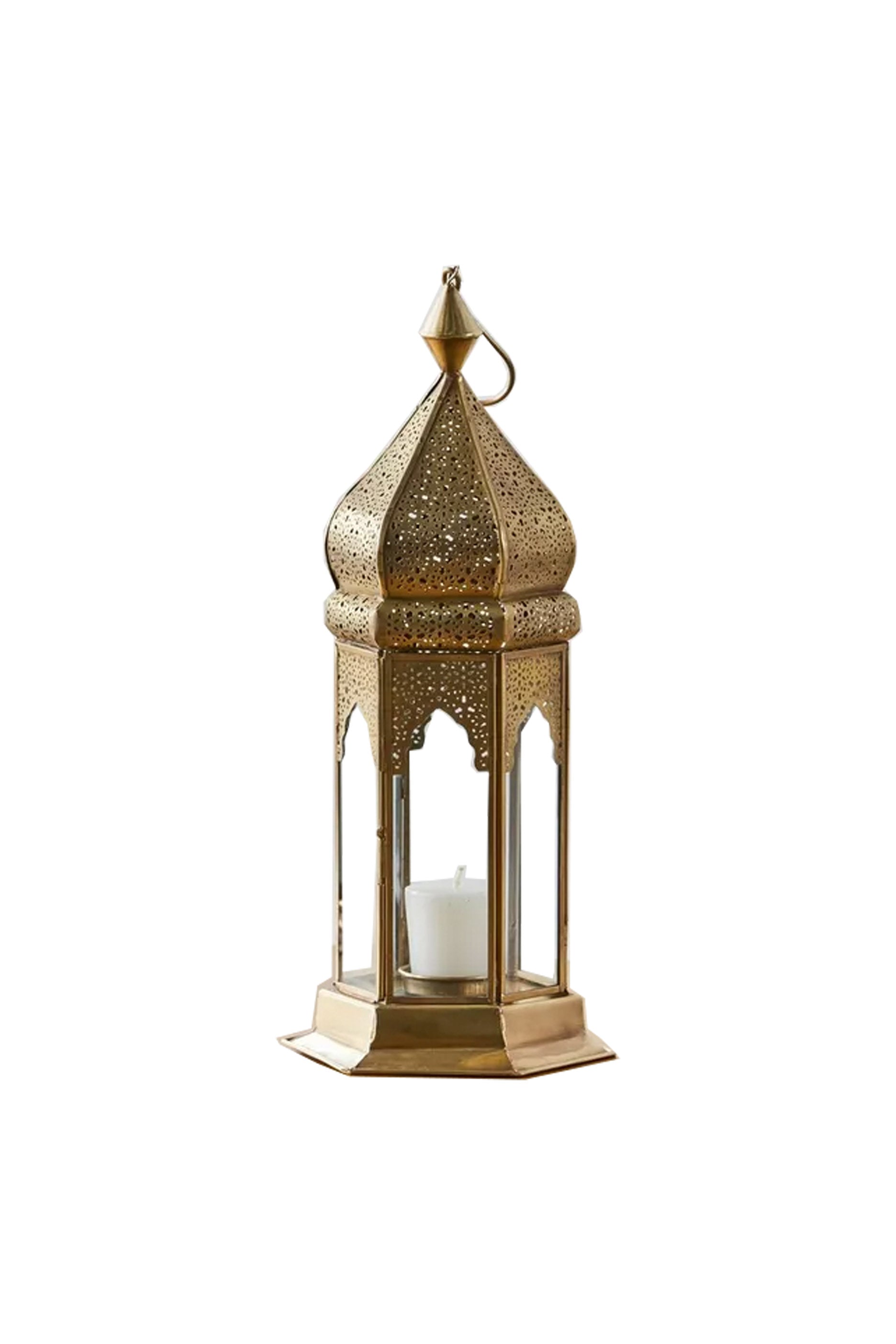 Glass and Metal Lantern (H46cm)