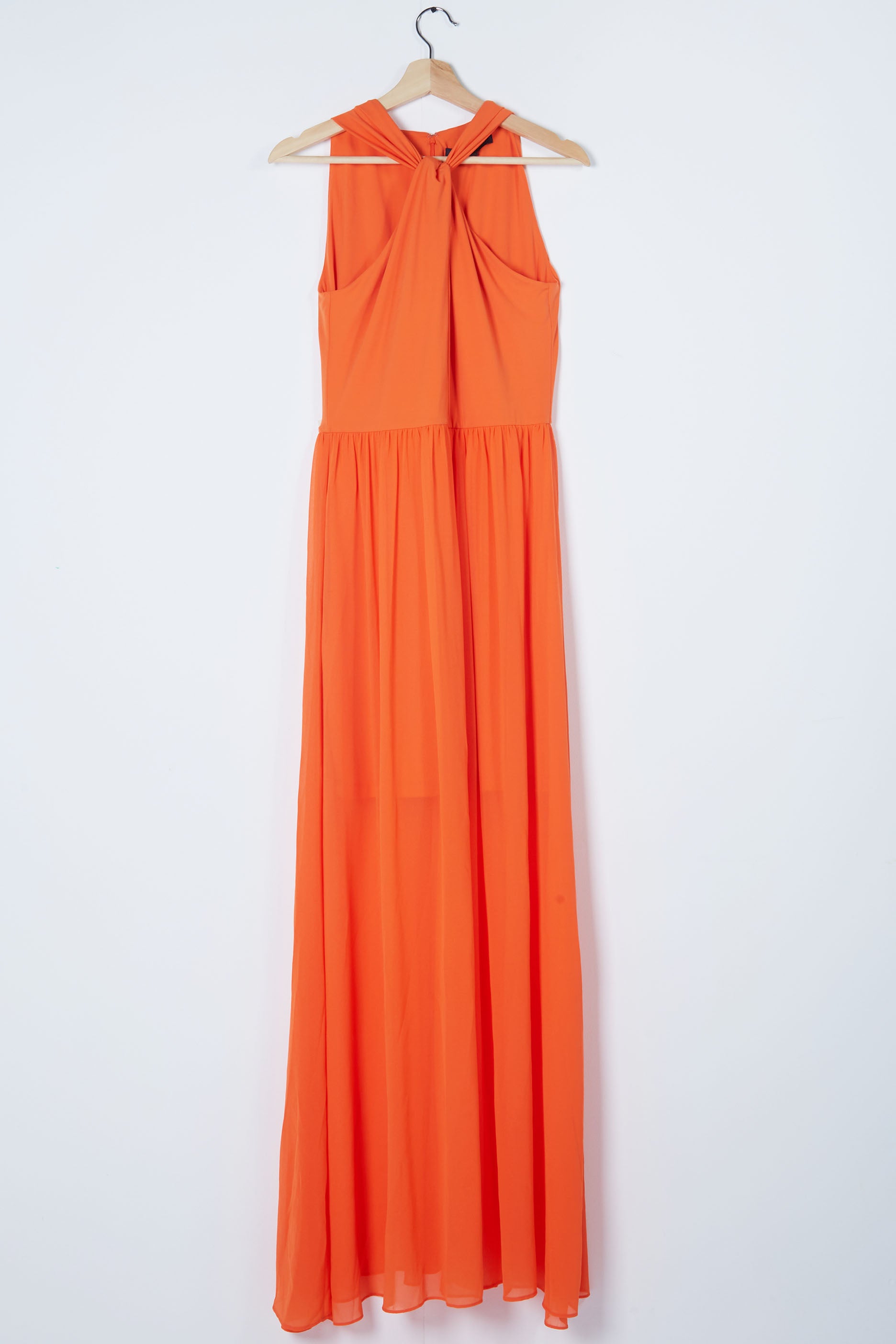 Orange Chiffon Maxi Dress