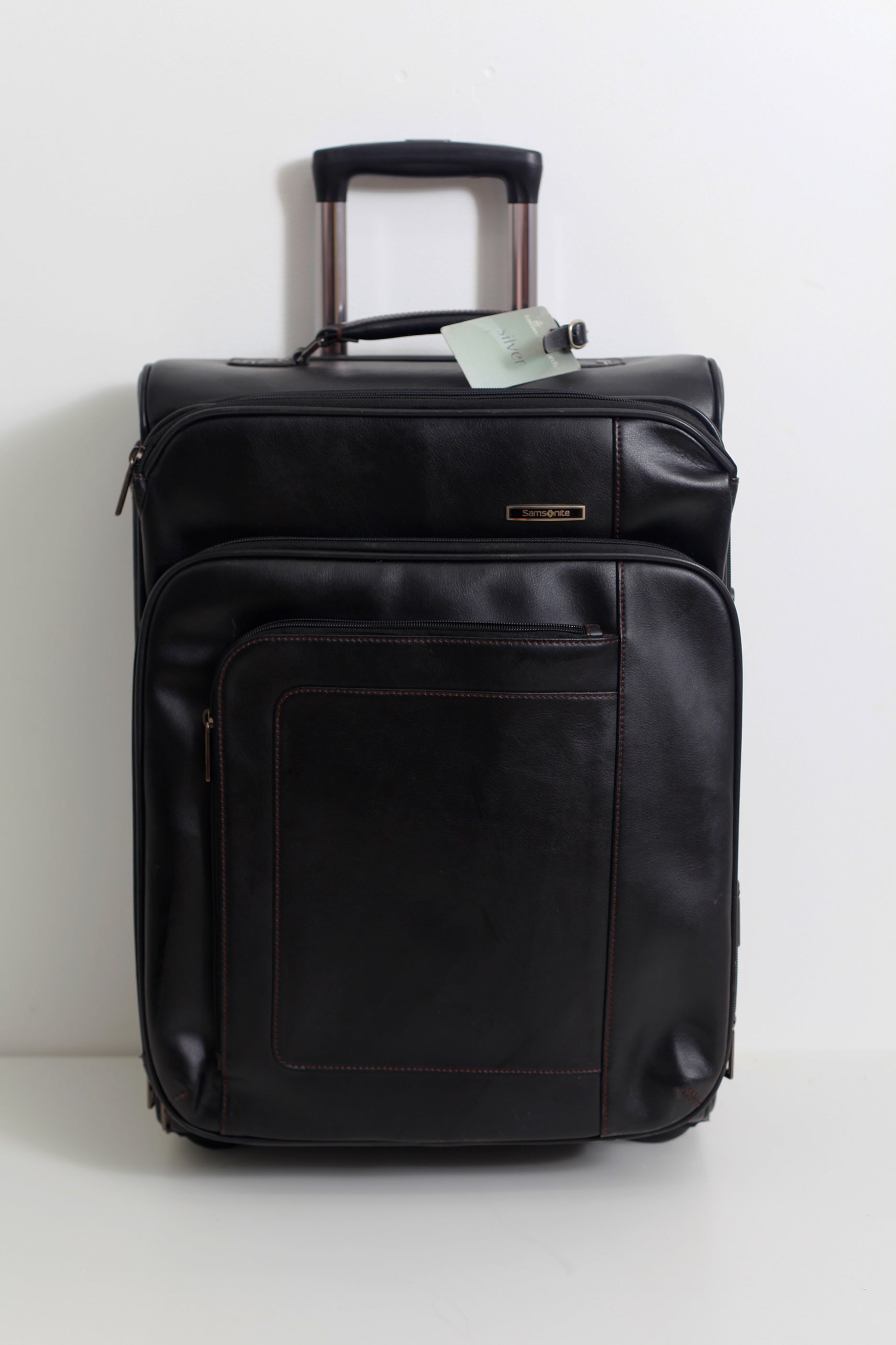 Black Leather Carry On Suitcase